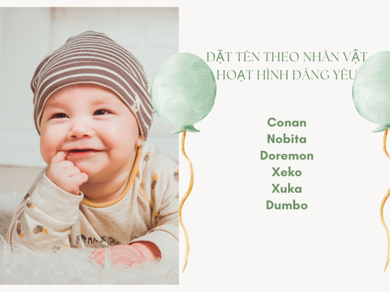 Đặt tên theo nhân vật hoạt hình đáng yêu