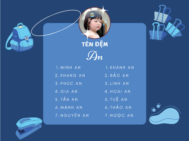 Tên đệm hay cho bé tên An