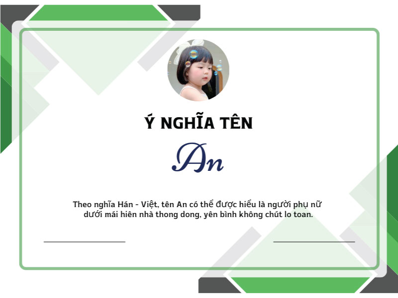 Ý nghĩa tên An