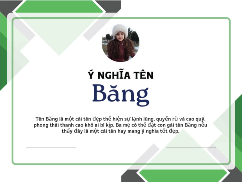 Ý nghĩa tên Băng