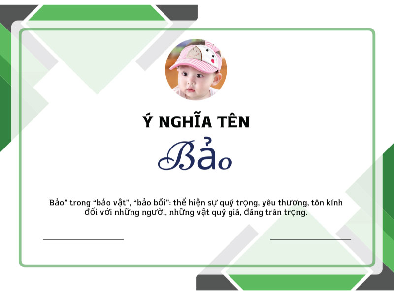 Ý nghĩa tên Bảo