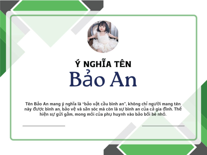 Ý nghĩa tên Bảo An