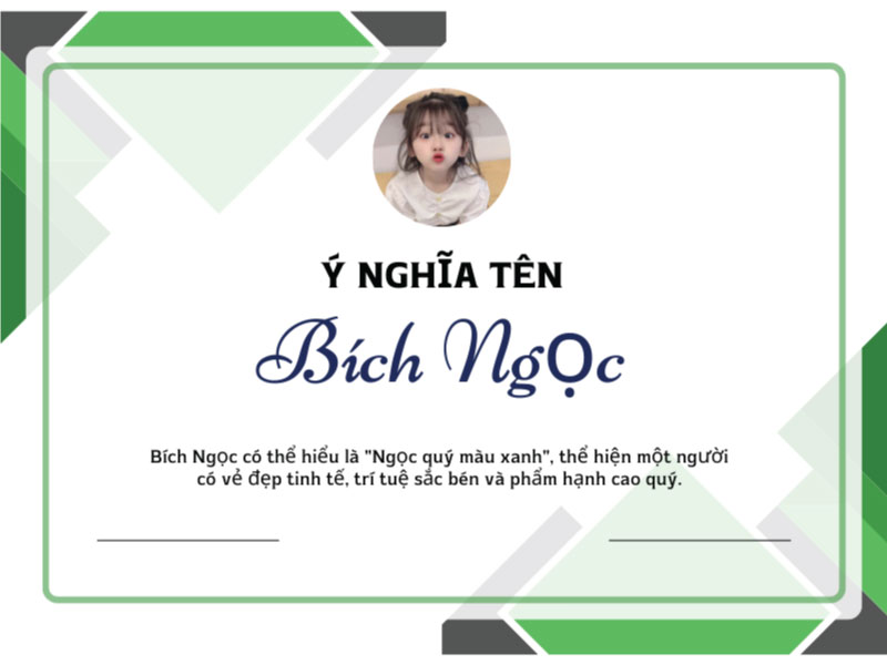 Ý nghĩa tên Bích Ngọc