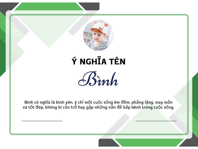 Ý nghĩa tên Bình