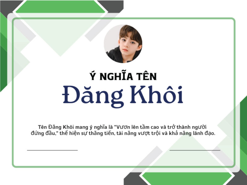 Ý nghĩa tên Đăng Khôi