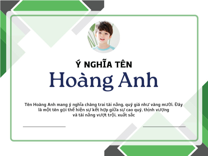 Ý nghĩa tên Hoàng Anh
