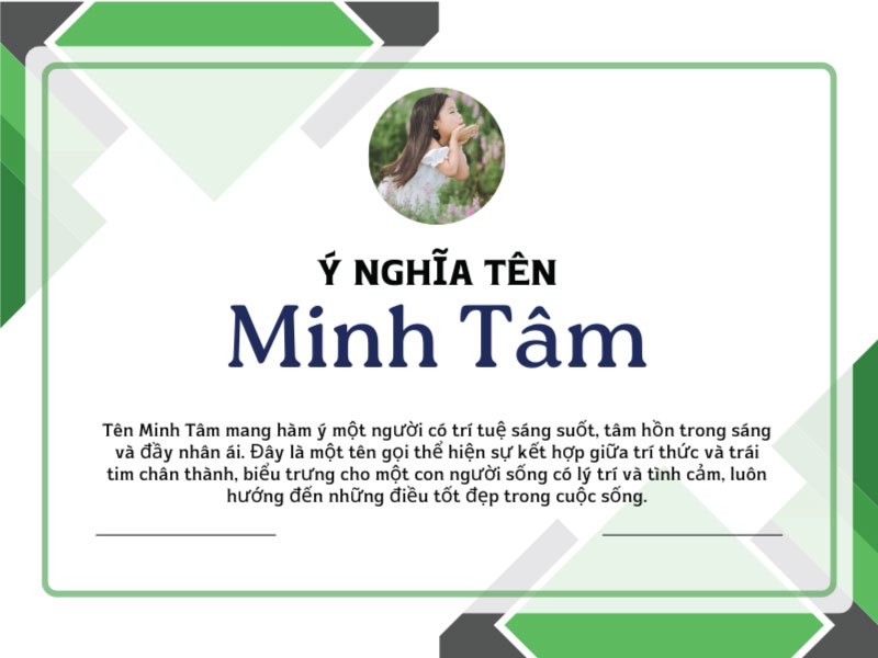 Ý nghĩa tên Minh Tâm