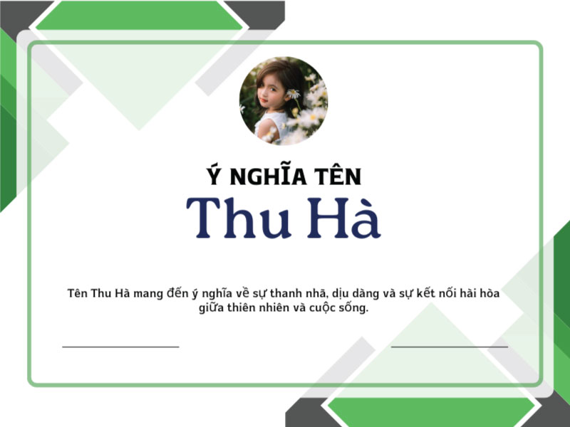Ý nghĩa tên Thu Hà