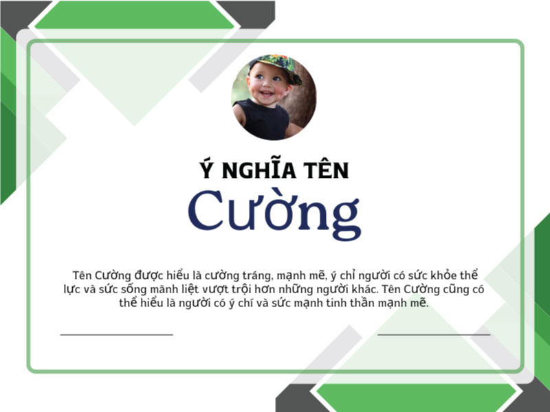 Ý nghĩa tên Cường