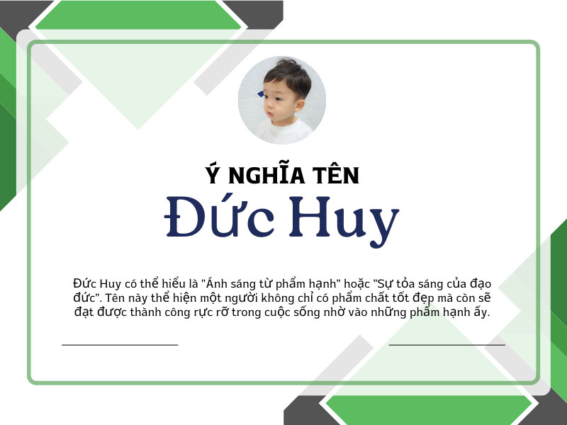 Ý nghĩa tên Đức Huy