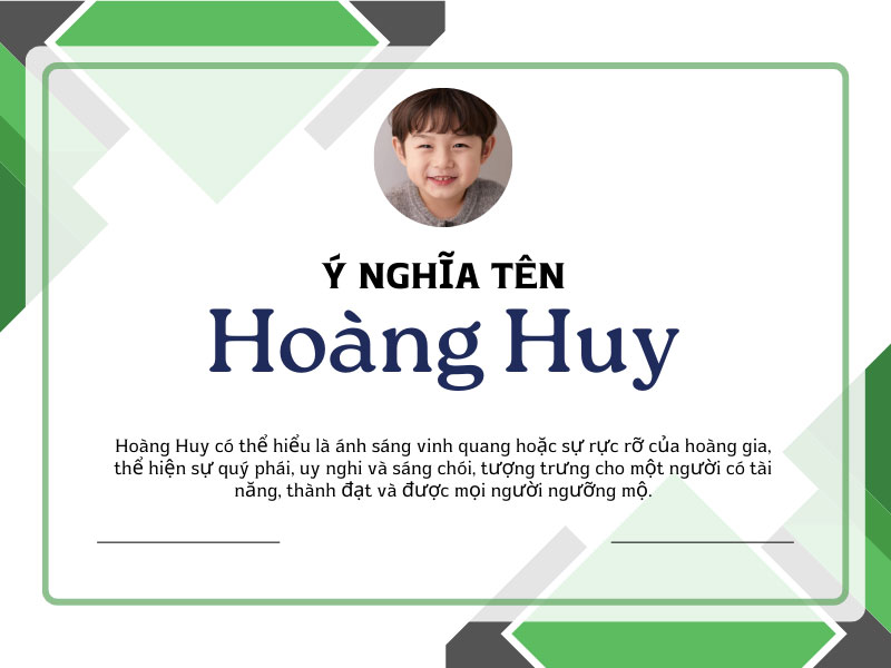Ý nghĩa tên Hoàng Huy