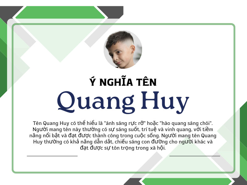 Ý nghĩa tên Quang Huy