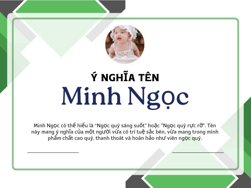 Ý nghĩa tên Minh Ngọc